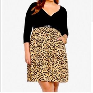 Torrid wrap top midi leopard print dress